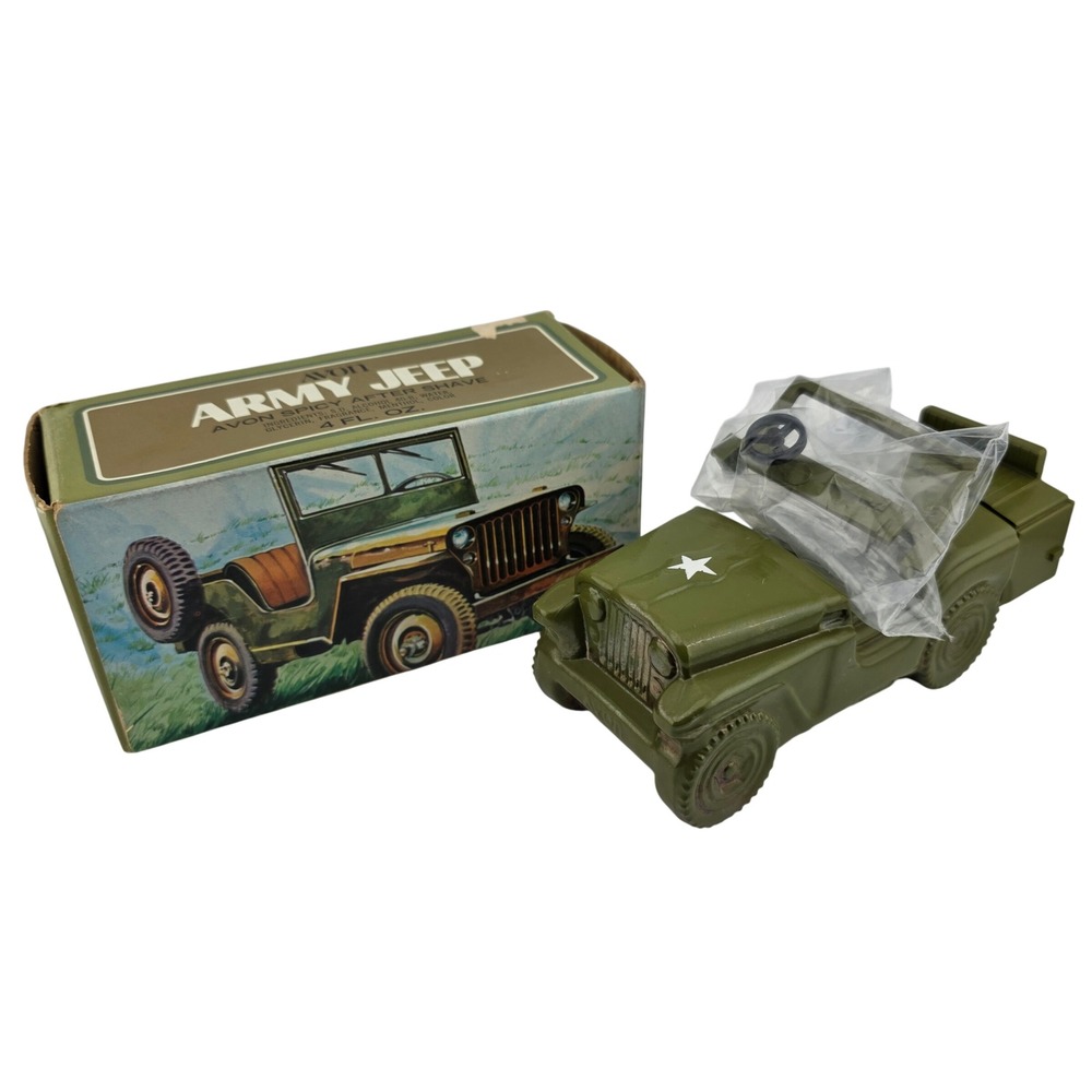 Avon Army Jeep Spicy After‎ Shave Vintage Collectible with Box